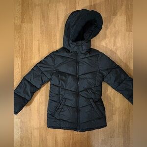 Justice Black Hooded Puffer Jacket